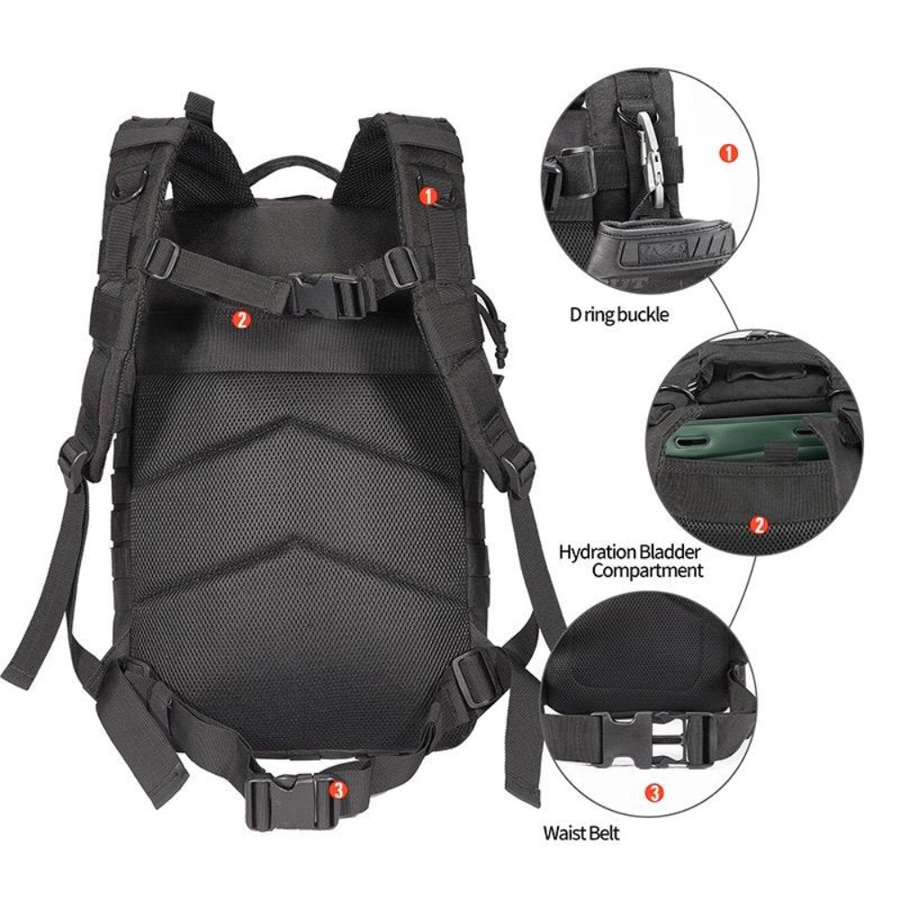 Mochila táctica de 42 litros con parche de EE. UU.