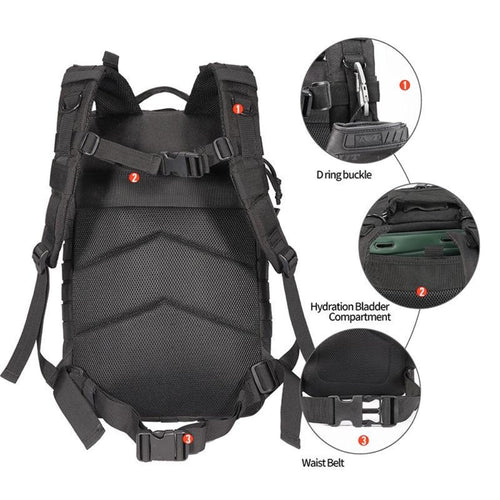 Mochila táctica de 42 litros con parche de EE. UU.